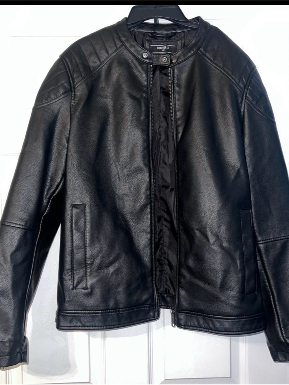 Forever 21 Men's Black Faux Leather Jacket